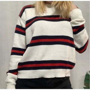 Brandy Melville Striped Crewneck Long Sleeve Sweater